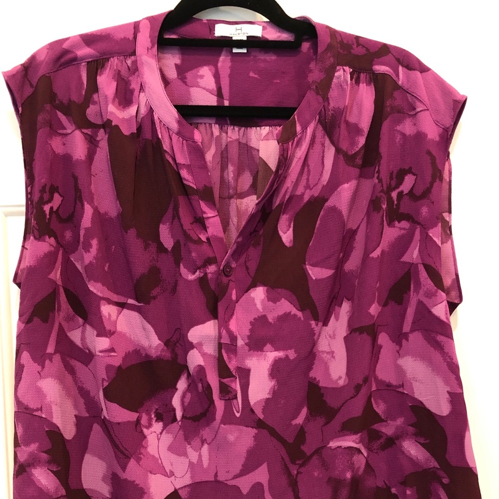 H By Halston Top - Pink Floral - M - Worn Once